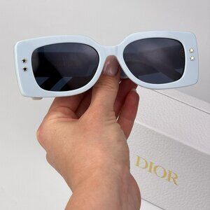 Dior DIORPACIFIC S1U 80B0 Women NEW AUTHENTIC Sunglasses Blue White Rectangle